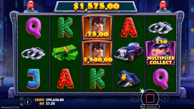 Cash Patrol mega win screen showing a large payout